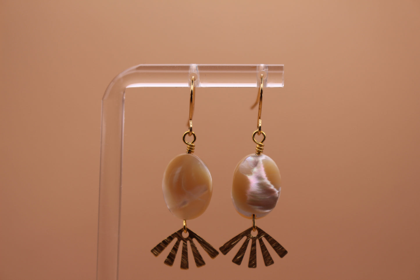 Gemstone & Small Textured Fan Charm