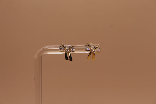 Cubic Zirconia Coquette Bow Stud