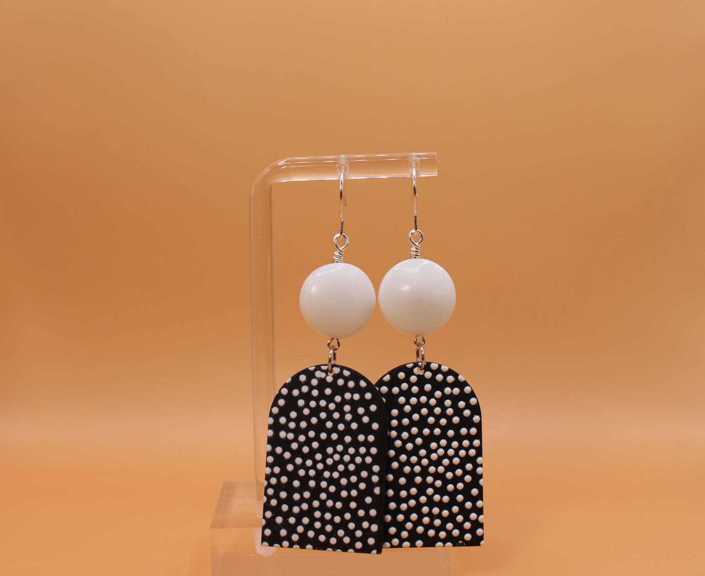 Matte Black & White Earrings