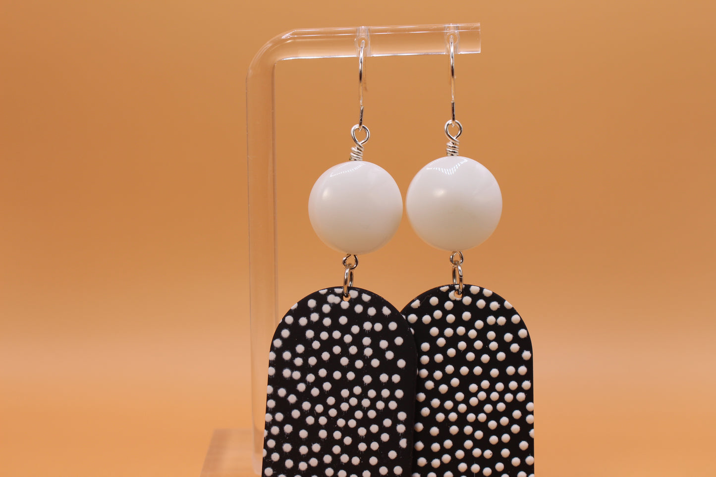 Matte Black & White Earrings