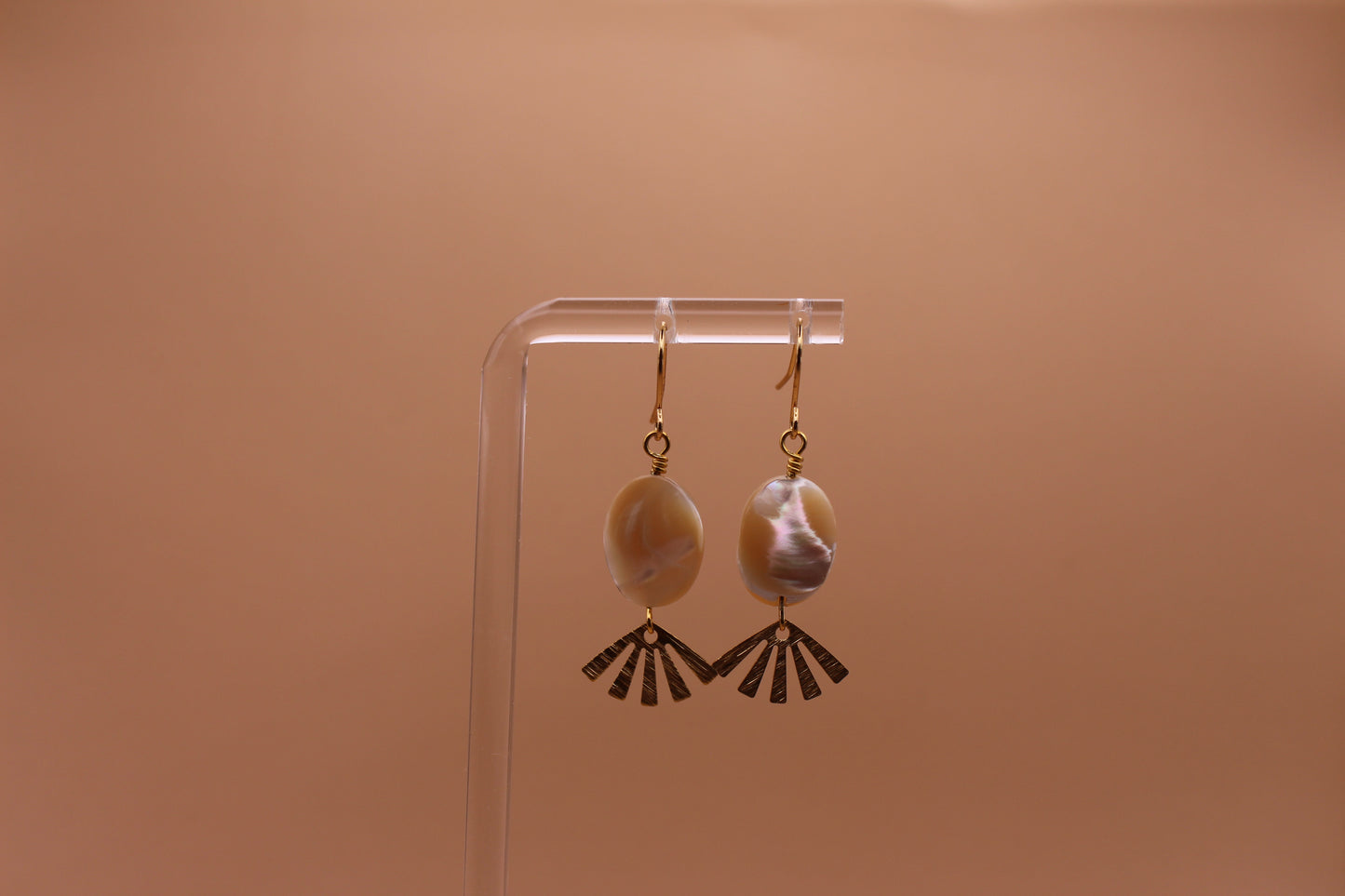 Gemstone & Small Textured Fan Charm