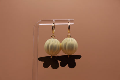 Cream Scalloped Brass Charm