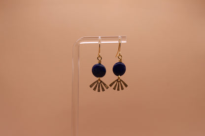 Gemstone & Small Textured Fan Charm